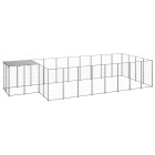 Chenil extérieur cage enclos parc animaux chien argenté 10,89 m² acier  02_0000230