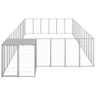 Chenil extérieur cage enclos parc animaux chien argenté 26,62 m² acier  02_0000261