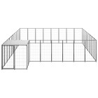 Chenil extérieur cage enclos parc animaux chien 20,57 m² acier noir
