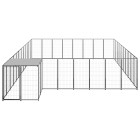 Chenil extérieur cage enclos parc animaux chien 25,41 m² acier noir