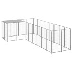 Chenil extérieur cage enclos parc animaux chien argenté 6,05 m² acier  02_0000293