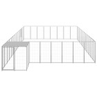 Chenil extérieur cage enclos parc animaux chien argenté 30,25 m² acier  02_0000267