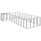 Chenil extérieur cage enclos parc animaux chien 13,31 m² 110 cm acier noir