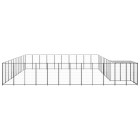 Chenil extérieur cage enclos parc animaux chien 31,46 m² acier noir  02_0000523