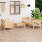 Salon de jardin 6 pcs bois de pin massif