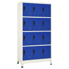  Armoire à casiers Gris et bleu 90x45x180 cm Acier