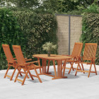 Ensemble à dîner de jardin 5 pcs bois d'eucalyptus massif