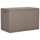 Boîte de rangement de jardin 180 l marron pp rotin