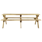 Table de pique-nique et bancs 220x122x72cm bois de pin imprégné