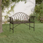 Banc de jardin 2 places 128 cm noir acier