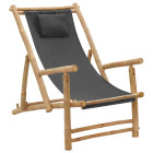 Chaise de terrasse bambou et toile - Couleur au choix