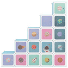 Armoire de rangement pour enfants avec 15 cubes bleu pp