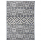 Tapis à tissage plat d'extérieur 140x200 cm rayures bleues