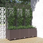 Jardinière avec treillis marron 120x40x136 cm pp