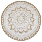 Tapis de sol jute tressée imprimée 240 cm rond