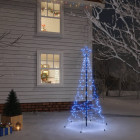  Sapin de Noël avec piquet Bleu 200 LED 180 cm