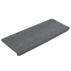 Tapis d'escalier autocollants 15 pcs 65x24,5x3,5 cm gris