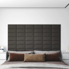 Panneaux muraux 12 pcs gris foncé 30x15 cm tissu 0,54 m²