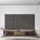 Panneaux muraux 12 pcs gris 60x15 cm similicuir 1,08 m²