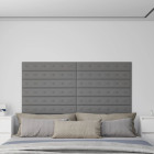 Panneaux muraux 12 pcs gris 90x15 cm similicuir 1,62 m²