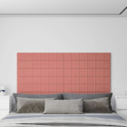 Panneaux muraux 12 pcs rose 90x15 cm velours 1,62 m²