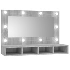 Armoire à miroir avec led 90 x 31,5 x 62 cm gris helloshop26 02_0006679