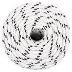 Corde de bateau tressé blanc polyester - Longueur et diamètre au choix