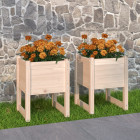 Jardinières 2 pcs 40x40x52,5 cm bois massif de pin