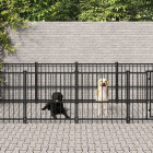 Chenil d'extérieur pour chiens acier 9,38 m²