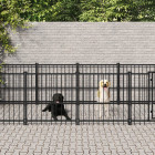 Chenil d'extérieur pour chiens acier 18,77 m²