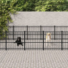 Chenil d'extérieur pour chiens acier 22,58 m²