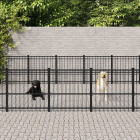 Chenil d'extérieur pour chiens acier 33,87 m²