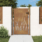 Portail de jardin 105x155 cm acier corten conception d'herbe