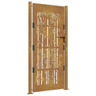 Portail de jardin 105x180 cm acier corten design de bambou