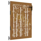 Portail de jardin 85x150 cm acier corten design de bambou