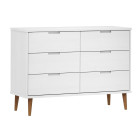 Commode molde blanc 113x40x80 cm bois de pin massif