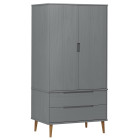 Garde-robe molde gris 90x55x175 cm bois massif de pin