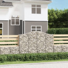 Paniers à gabions arqués 2 pcs 200x30x140/160 cm fer galvanisé