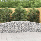 Paniers à gabions arqués 2 pcs 400x30x60/80 cm fer galvanisé