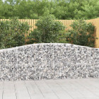 Paniers à gabions arqués 9 pcs 400x50x80/100 cm fer galvanisé