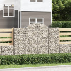 Paniers à gabions arqués 2 pcs 200x30x140/160 cm fer galvanisé