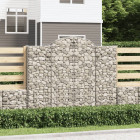 Paniers à gabions arqués 2 pcs 200x30x160/180 cm fer galvanisé