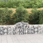 Paniers à gabions arqués 6 pcs 200x50x60/80 cm fer galvanisé