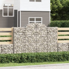 Paniers à gabions arqués 40 pcs 200x50x140/160 cm fer galvanisé