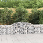 Paniers à gabions arqués 2 pcs 300x30x60/80 cm fer galvanisé