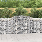 Paniers à gabions arqués 4 pcs 300x50x100/120 cm fer galvanisé