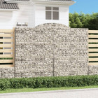 Paniers à gabions arqués 4 pcs 300x50x220/240 cm fer galvanisé