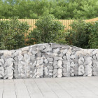 Paniers à gabions arqués 7 pcs 400x30x80/100 cm fer galvanisé