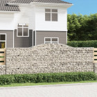 Paniers à gabions arqués 2 pcs 400x50x140/160 cm fer galvanisé