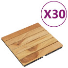 Tuiles de terrasse 30 pcs 30x30 cm bois massif teck vertical